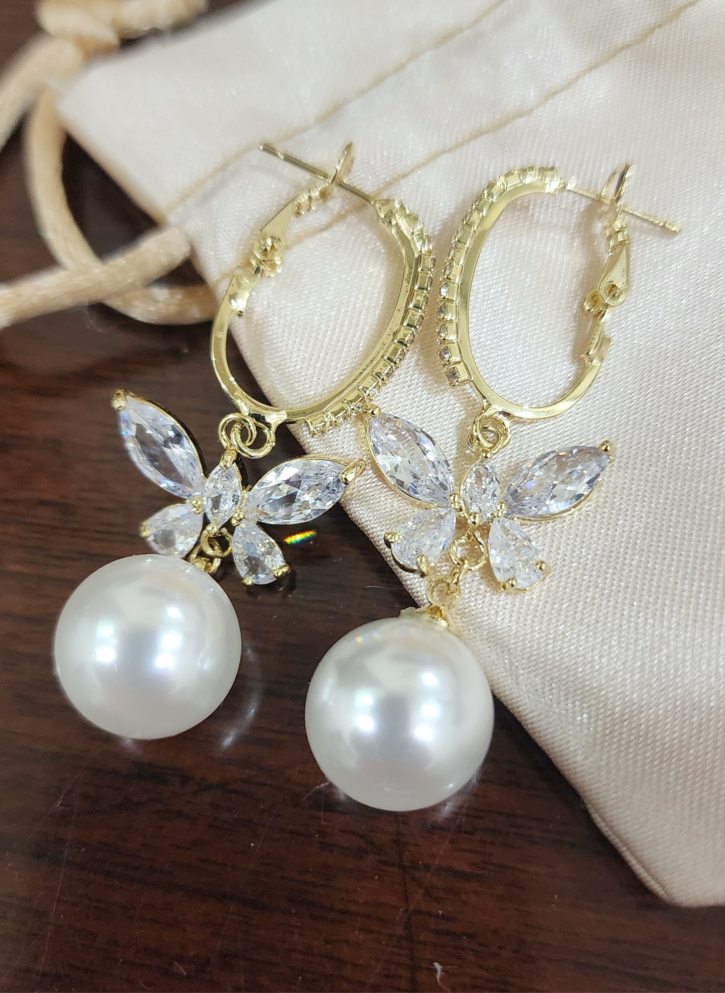 Butterfly Pearl Earrings