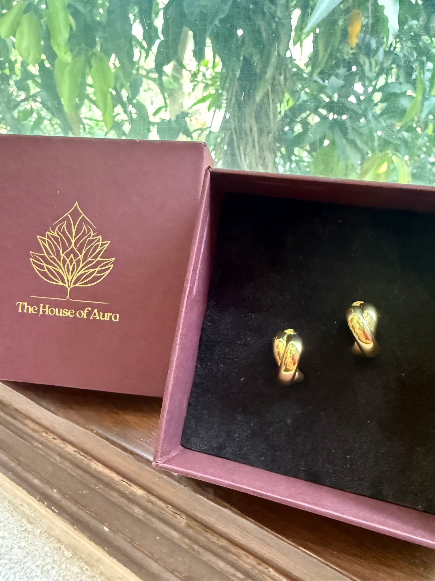 Golden Leaf Curve Earrings