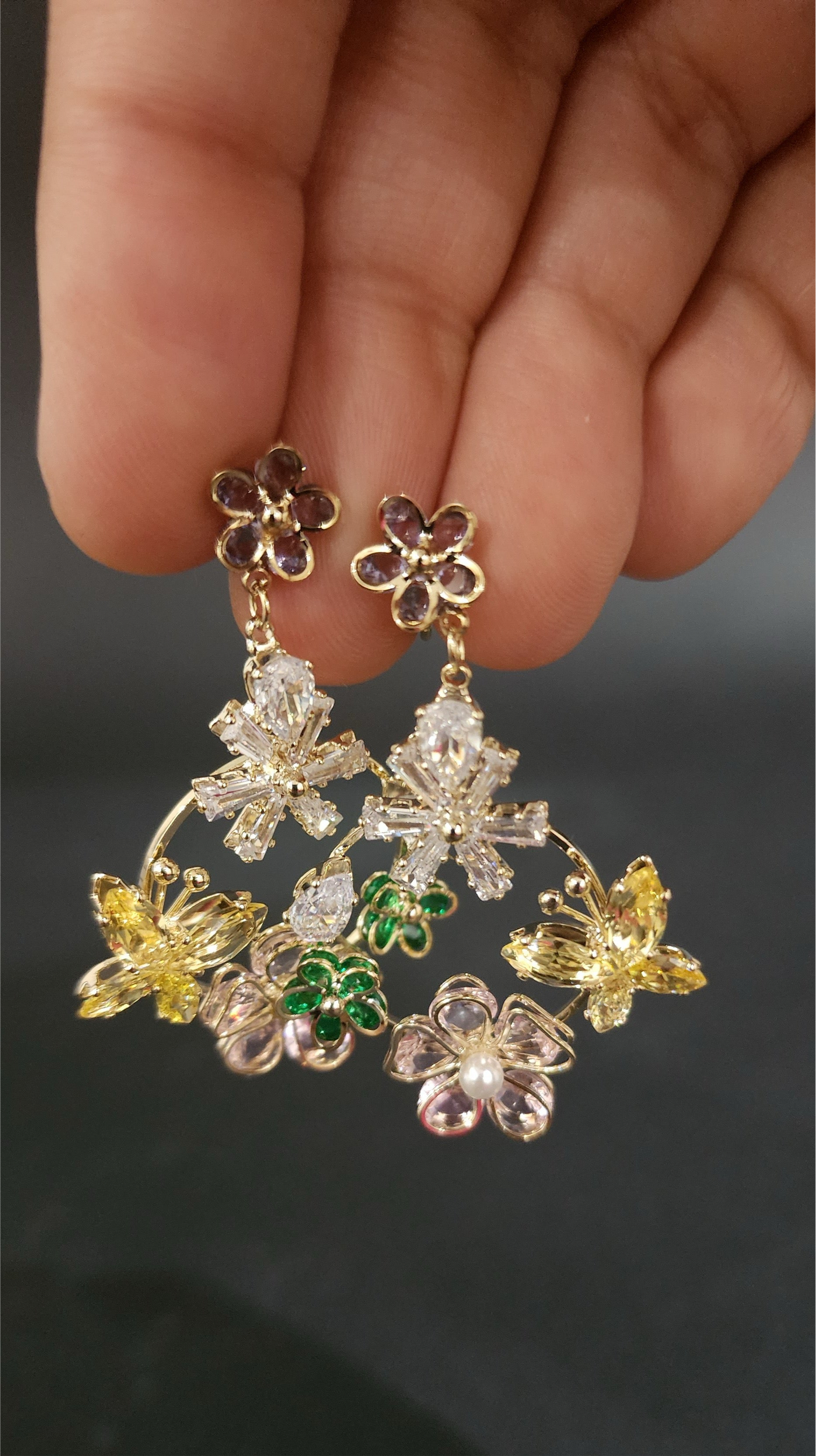 Multi Color Hanging Earrings