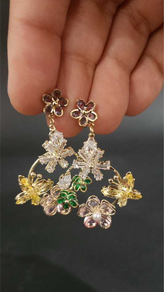 Multi Color Hanging Earrings