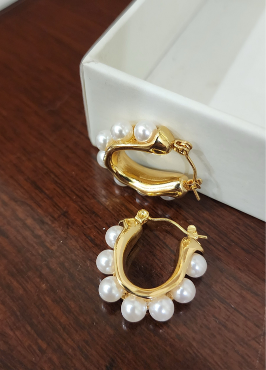 Pearl Loop Earrings