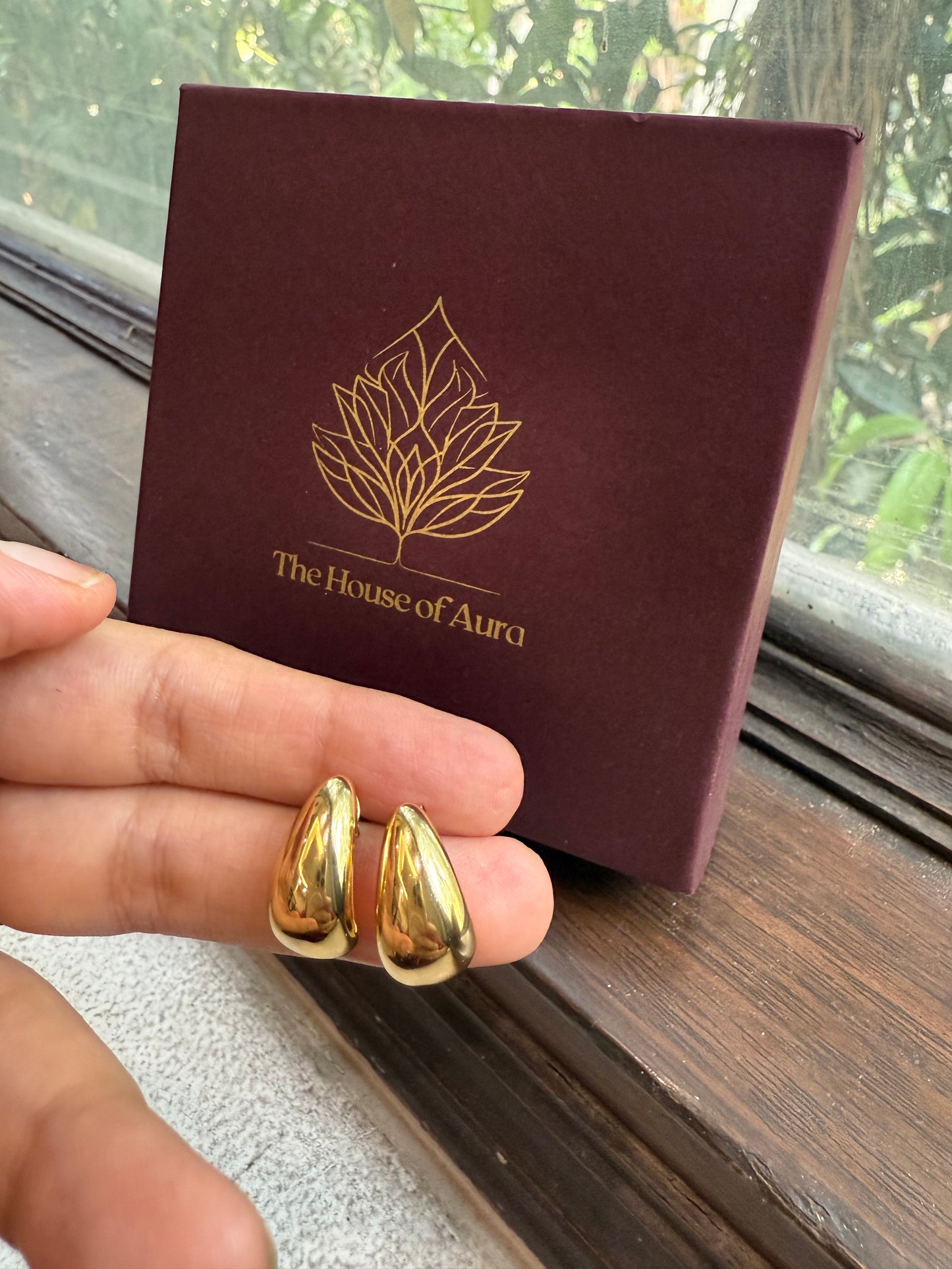 Molten Gold Drop Earrings