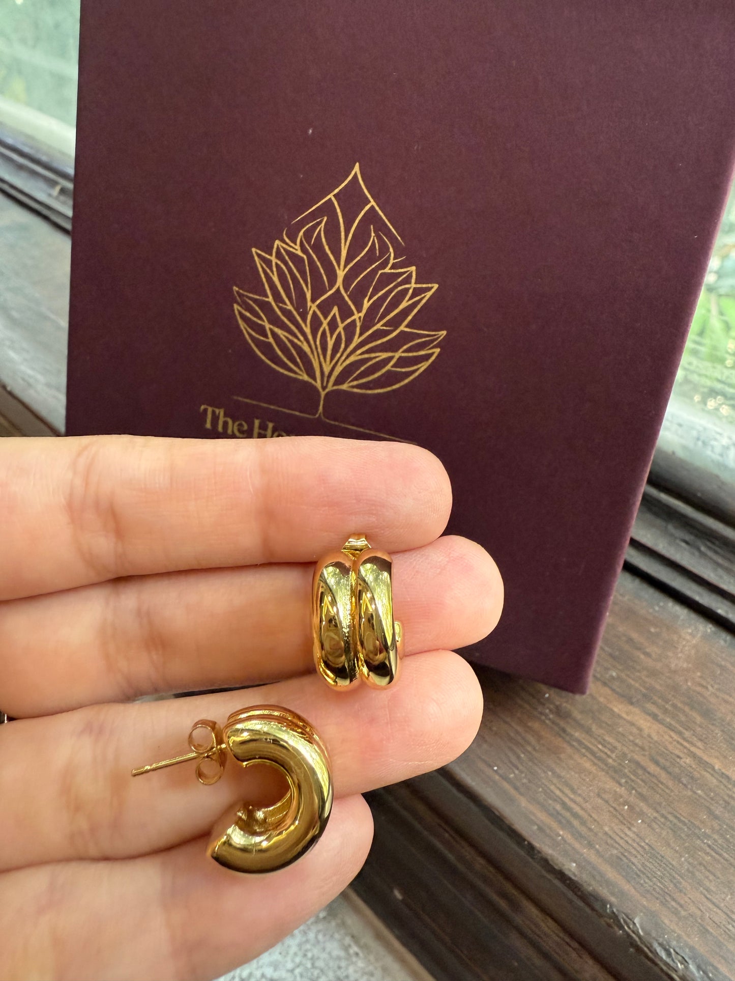 Chunky Dome Hoop Earrings