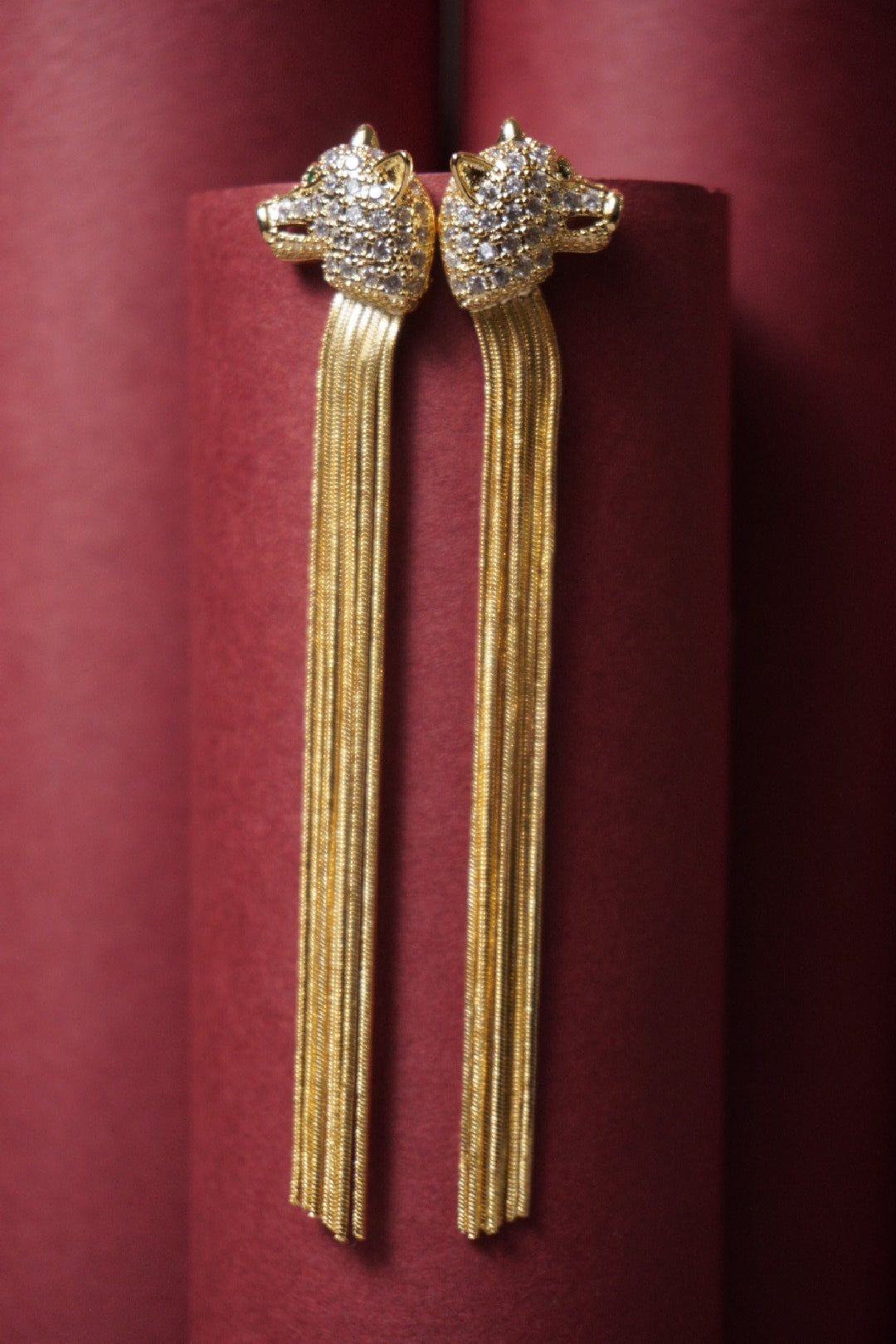 Long Panther Earrings