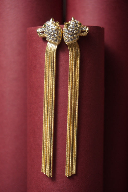 Long Panther Earrings