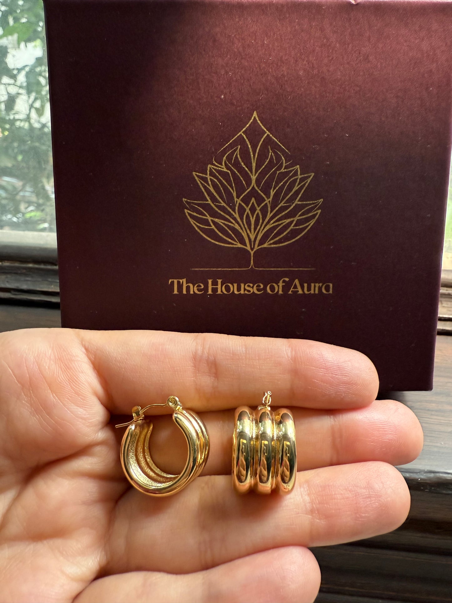 Gilded Contour Hoops