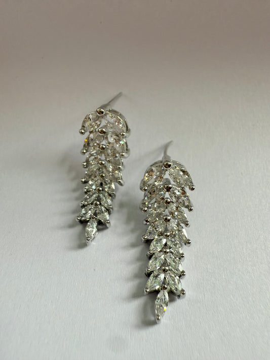 Crystal Fern Drop Earrings