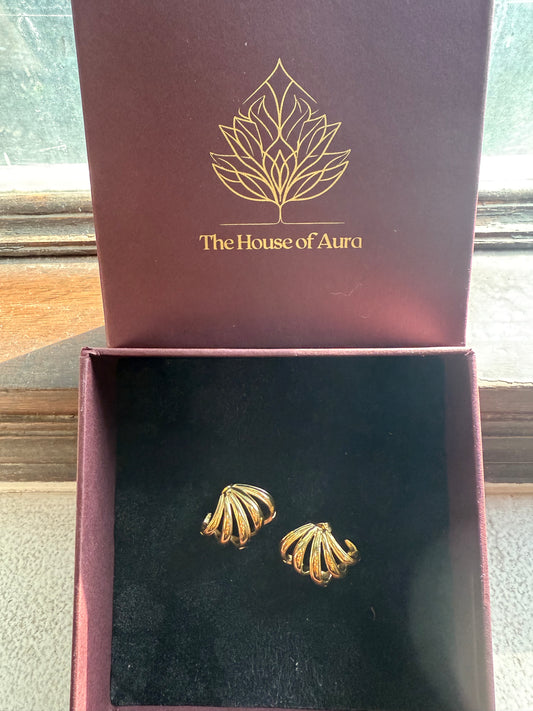 Golden Sea Shell Studs