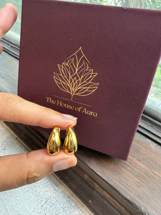 Molten Gold Drop Earrings