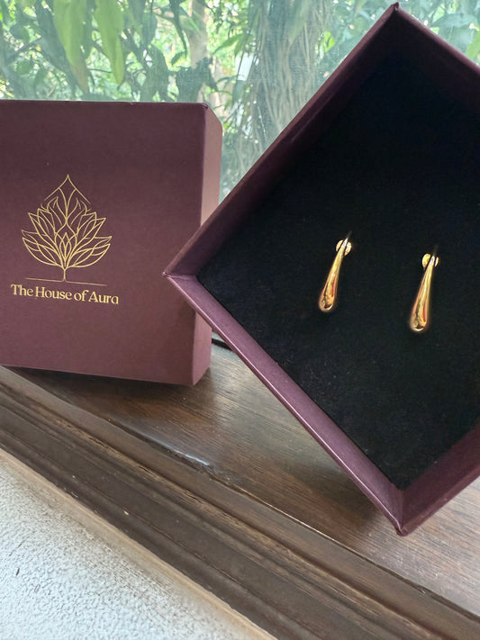 Golden Teardrop Dangle Earrings