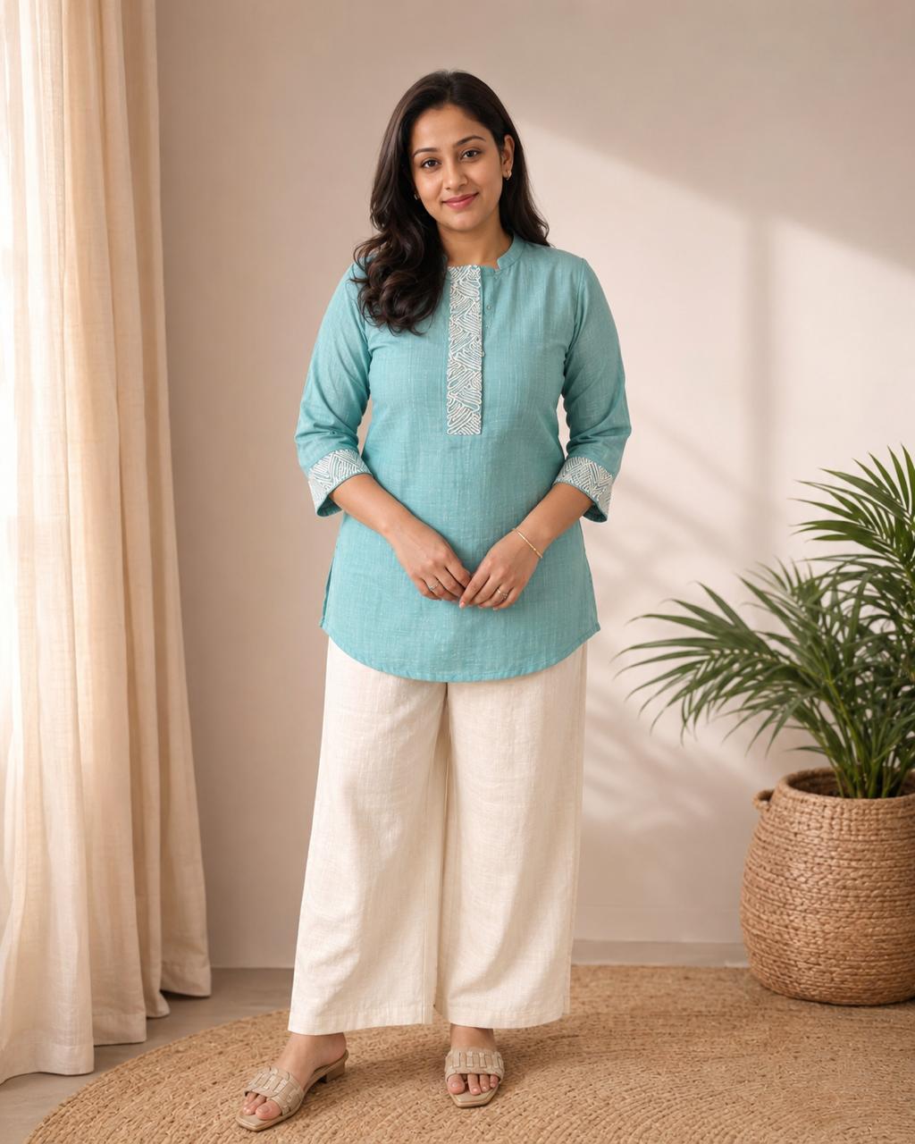 Aqua Blue Kurta Set