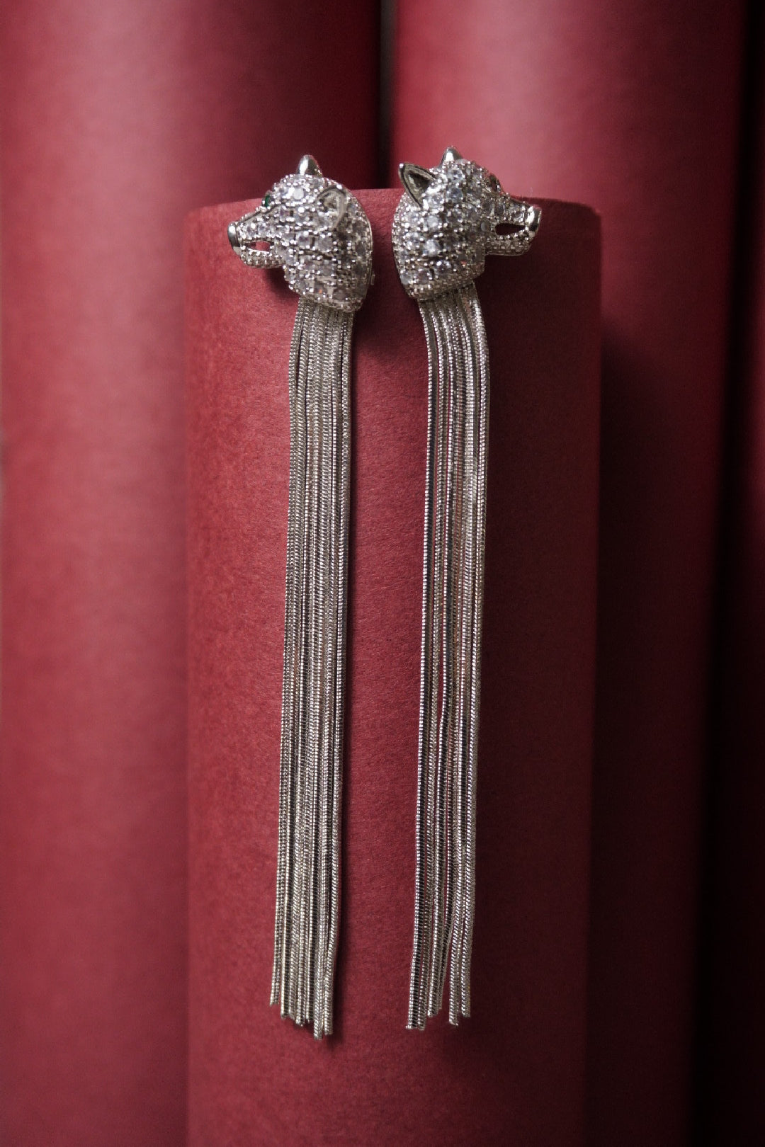 Long Panther Earrings