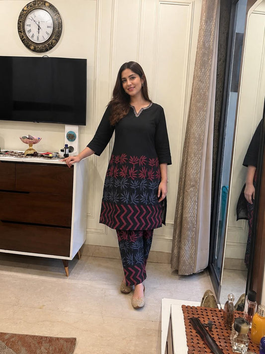 Black Botanical Co-ord