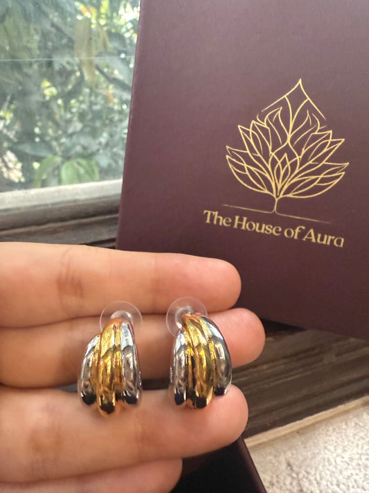 Dual Tone Loop Earrings