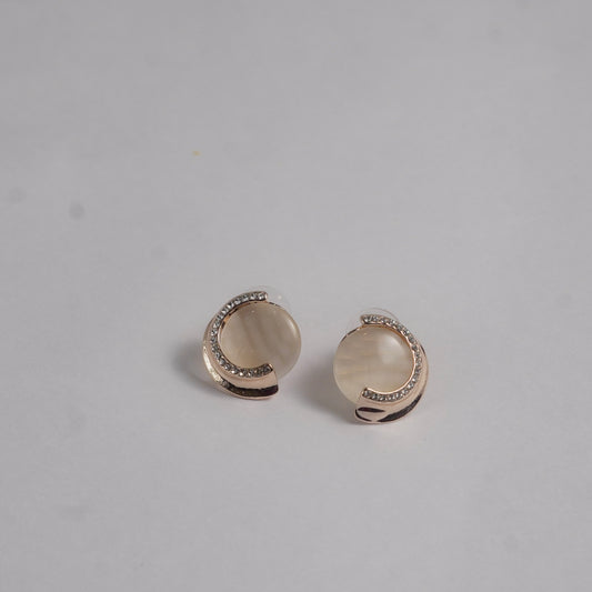 White Stone Stud Earrings