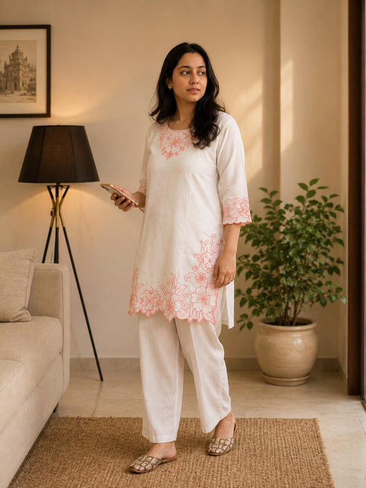 Ivory Blush Kurta Set