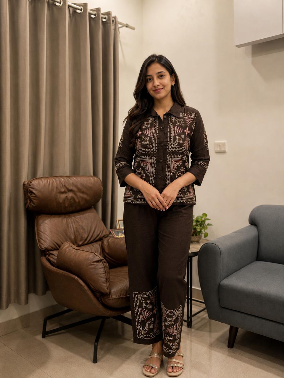 Noir Embroidered Co-ord