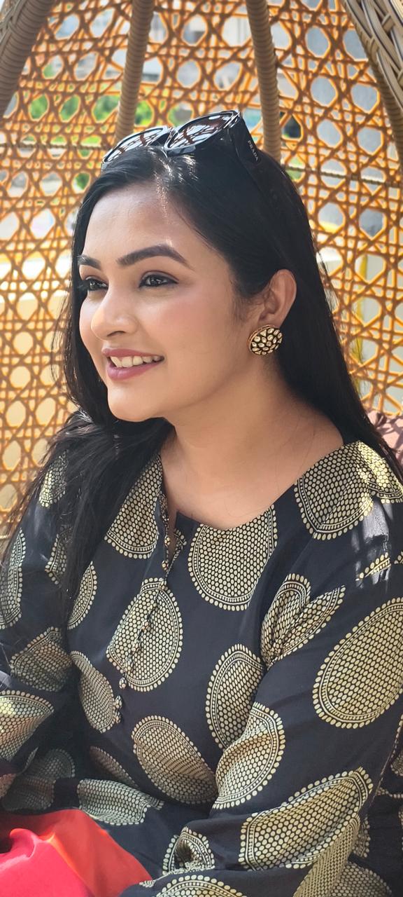 Kaala Bindu Co-ord - neckline and print close-up