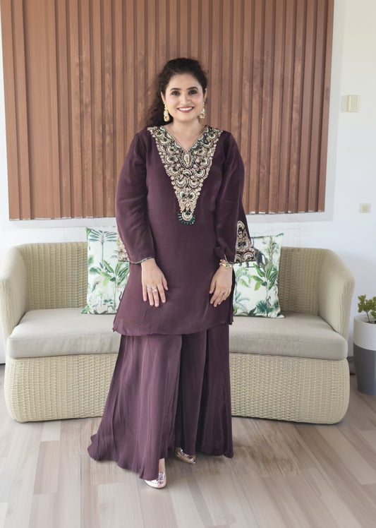 Kasturi Zardozi Co-ord - full front view