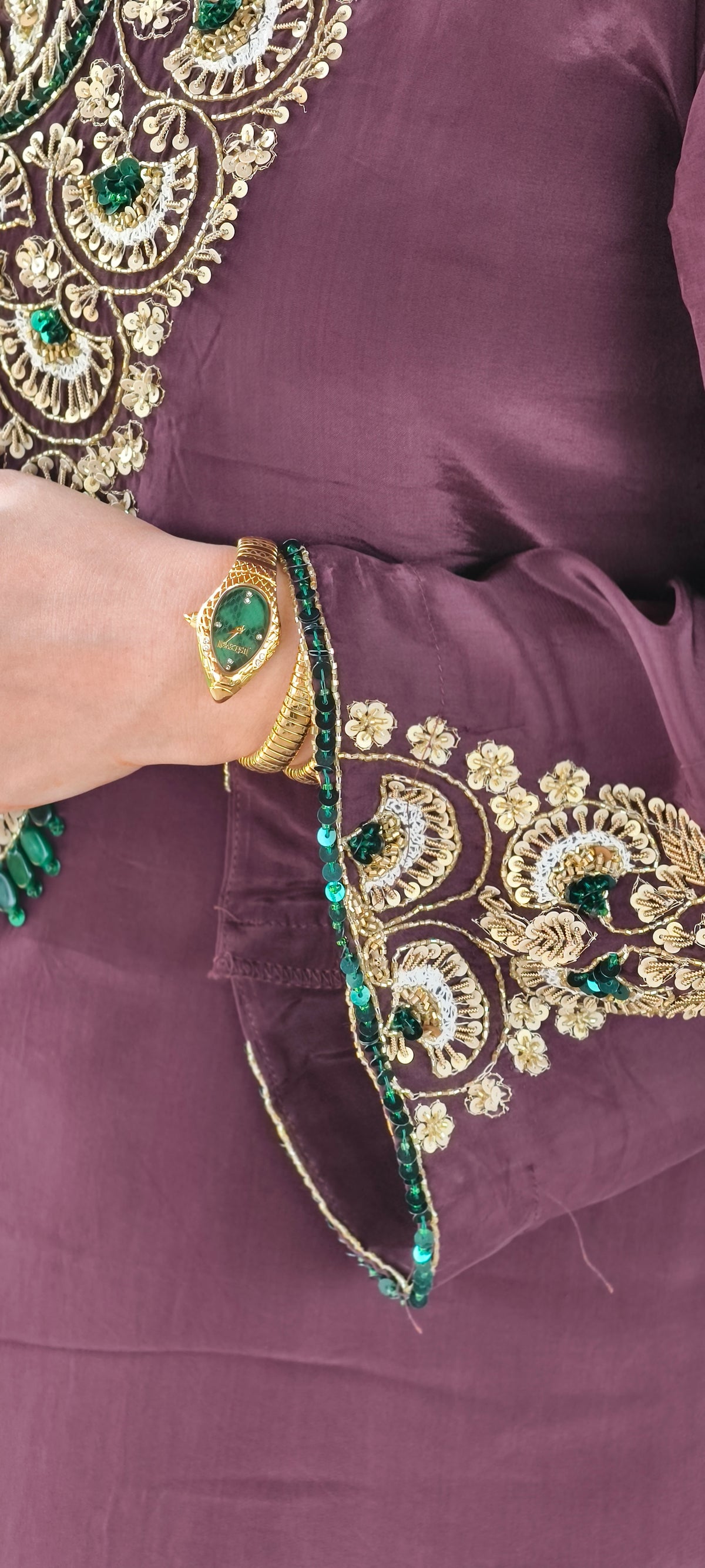 Kasturi Zardozi Co-ord - embroidered cuff close-up