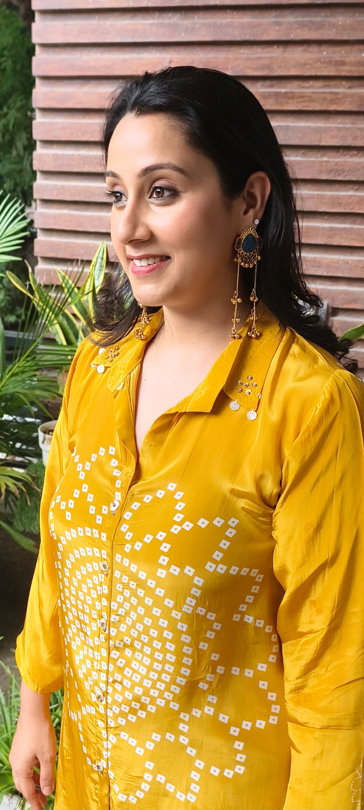 Kesari Sundown Co-ord — collar and print detail