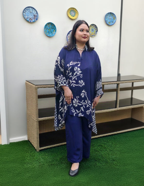 Neel Block-Print Kaftan - full front view